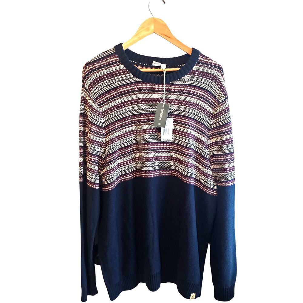 Tentree Kepler Knit Sweater Men XXL Blue Organic Preppy Grandpa Thick Warm NWT